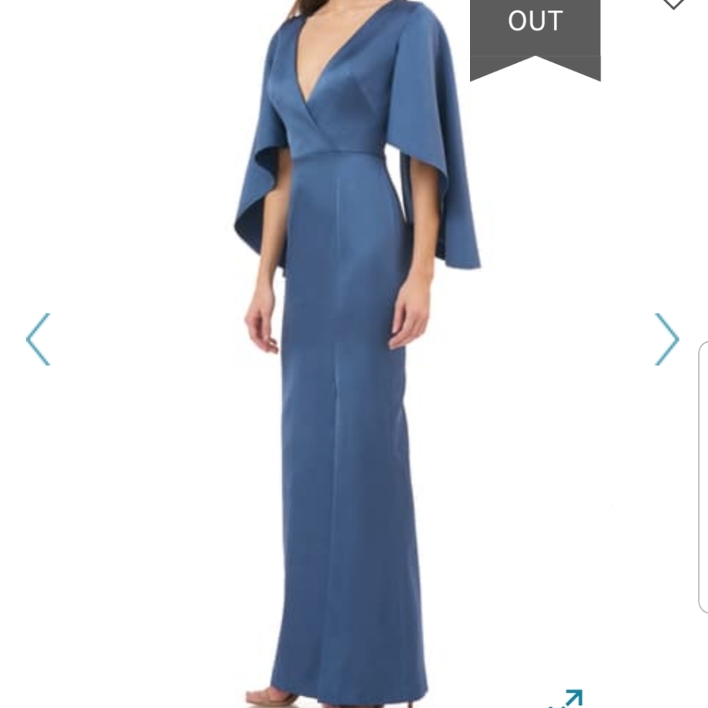 JS Collections Satin Crepe Trumpet Gown SZ 2